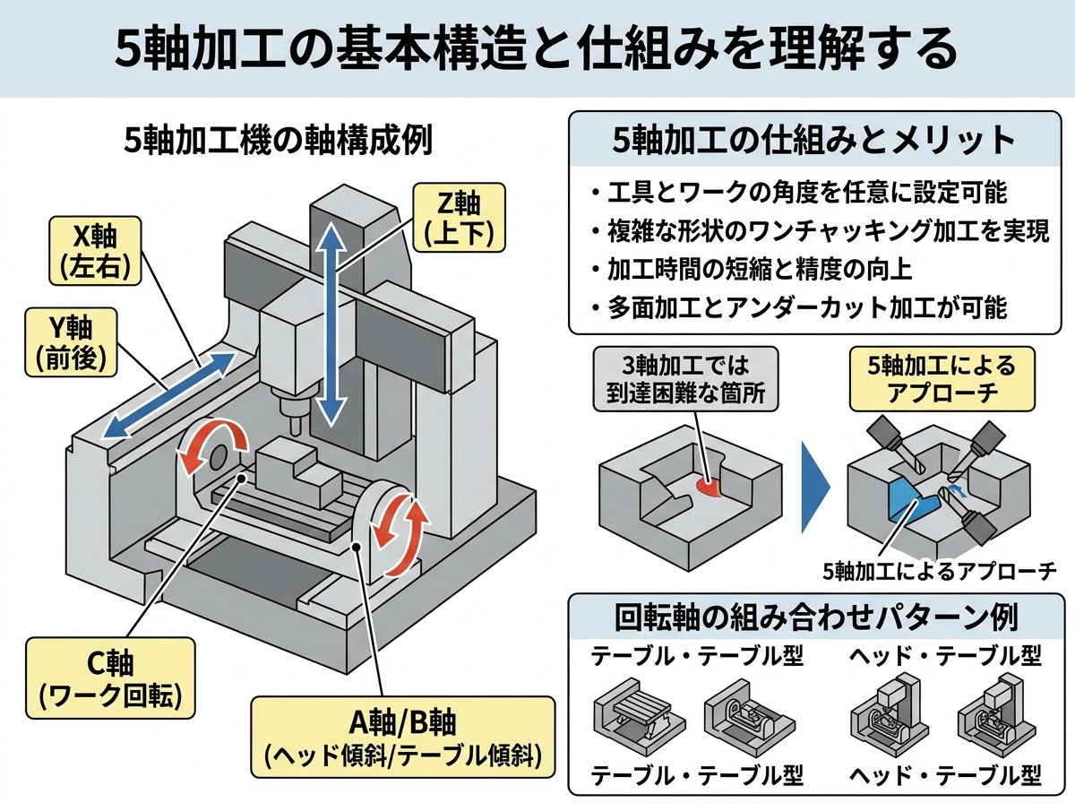 5軸加工の基本構造と仕組みを理解する