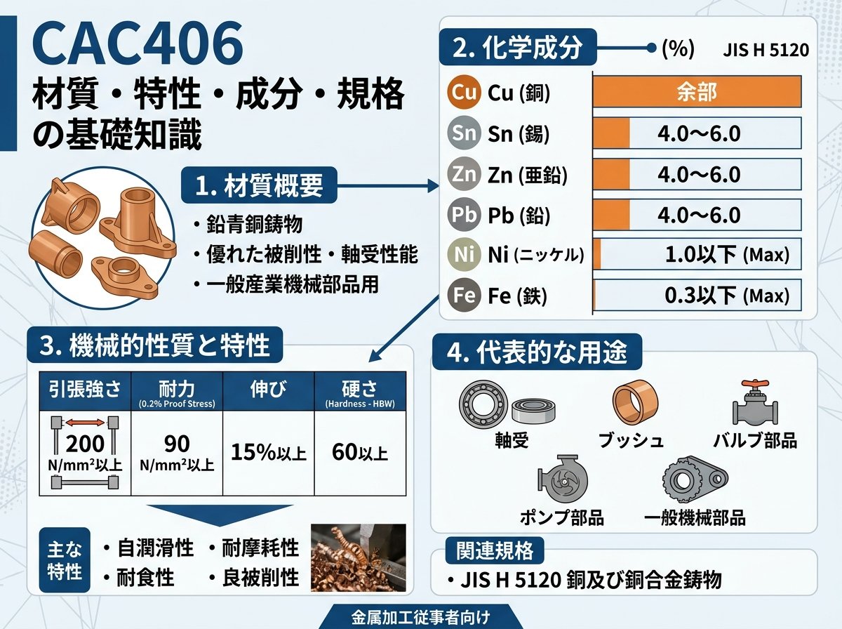 CAC406 材質 特性 成分 規格 の基礎知識