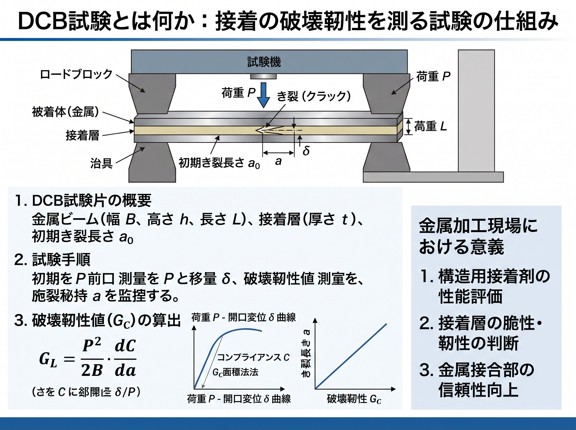 DCB試験とは何か：接着の破壊靱性を測る試験の仕組み