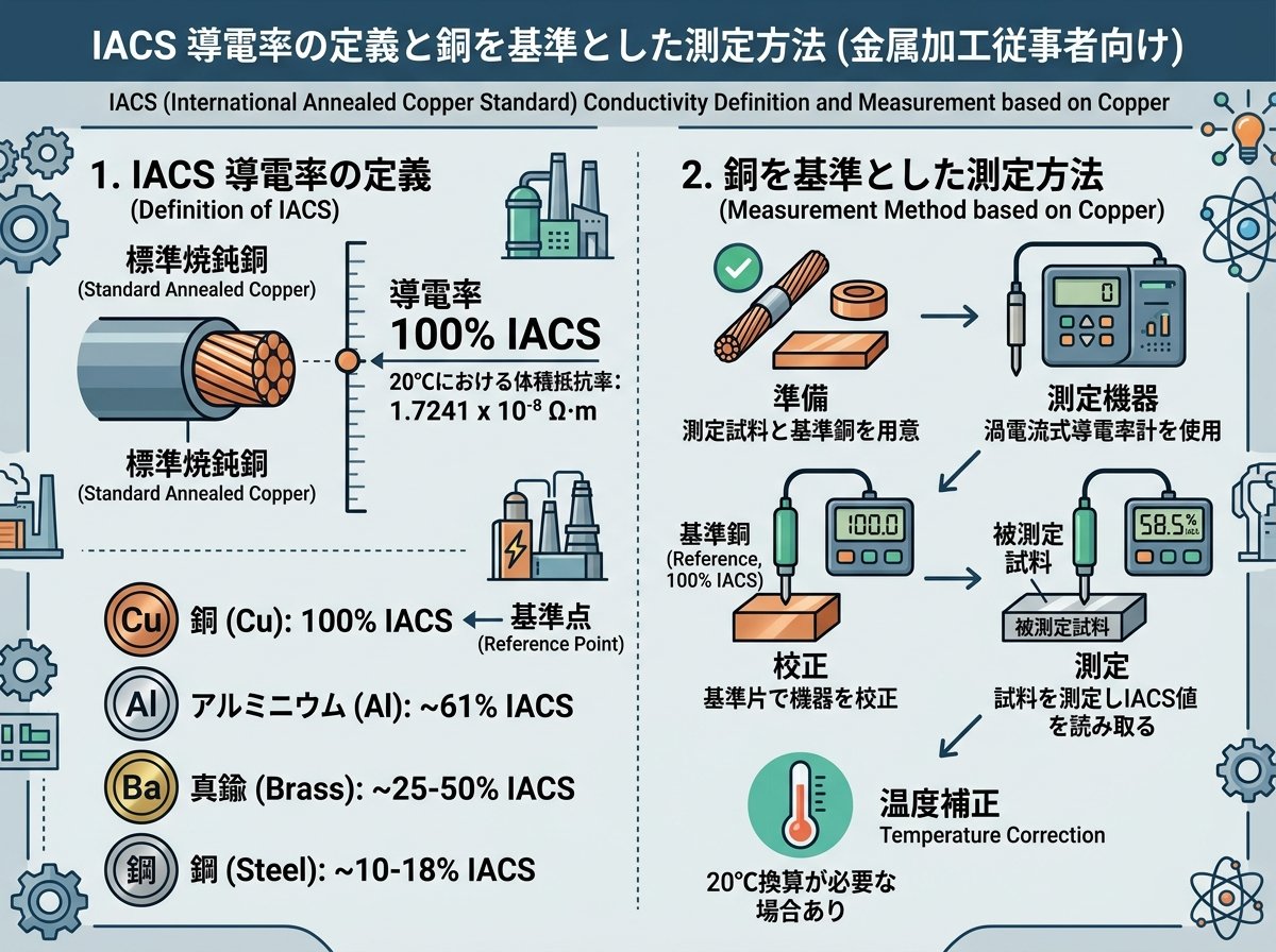 IACS 導電率の定義と銅を基準とした測定方法