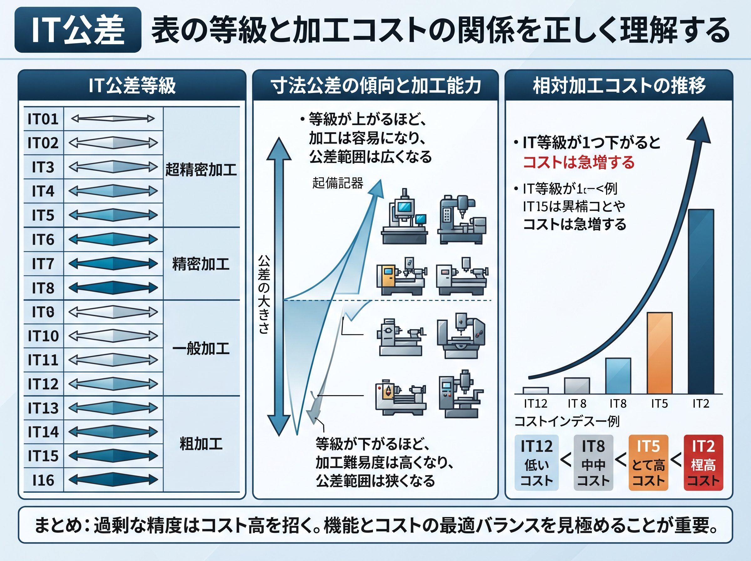 IT公差 表の等級と加工コストの関係を正しく理解する