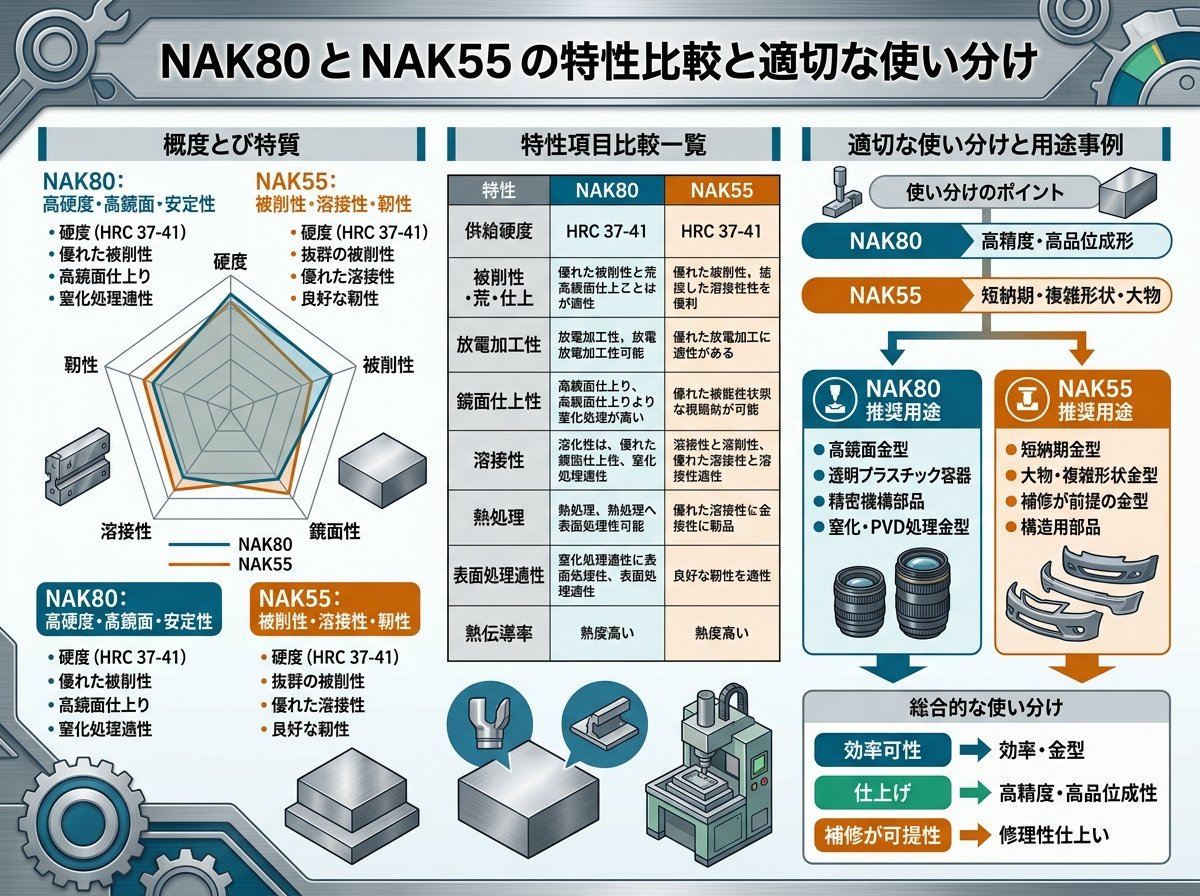 NAK80 と NAK55 の特性比較と適切な使い分け