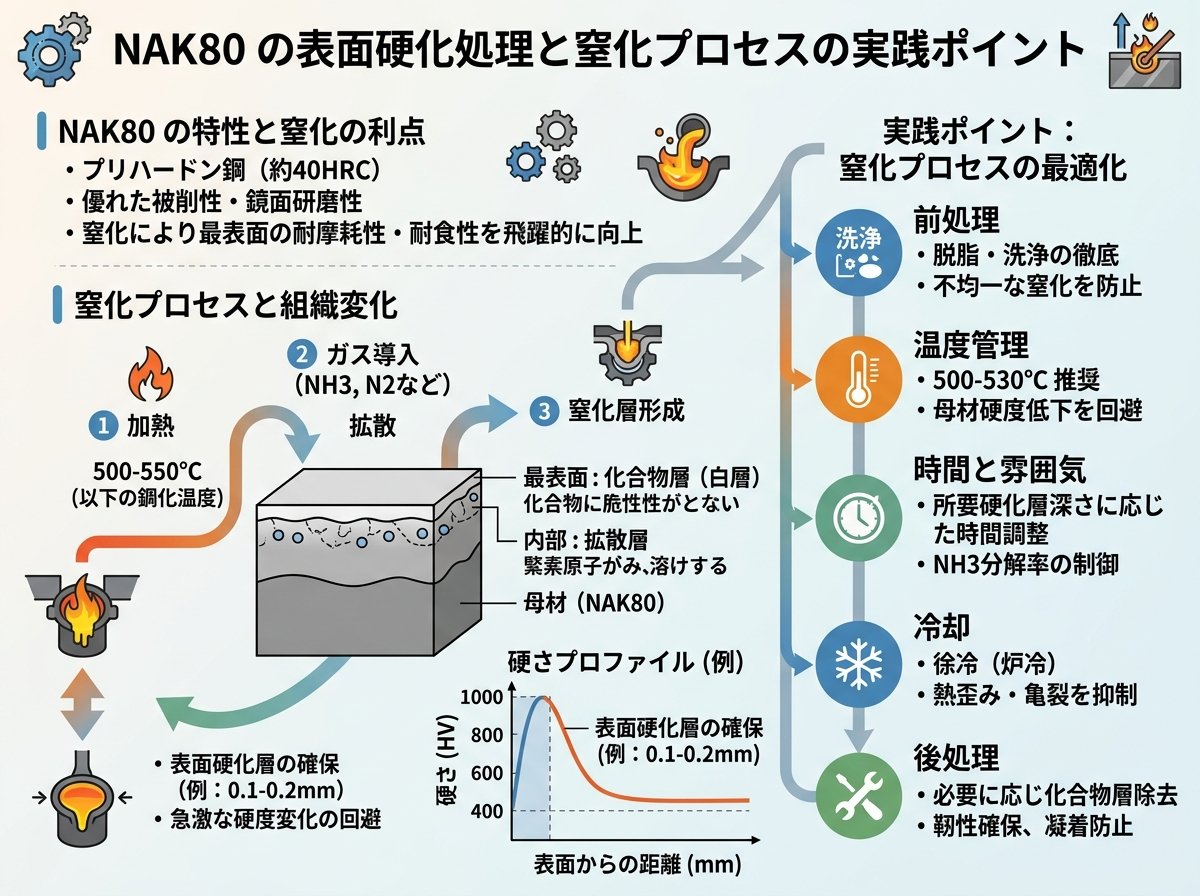 NAK80 の表面硬化処理と窒化プロセスの実践ポイント