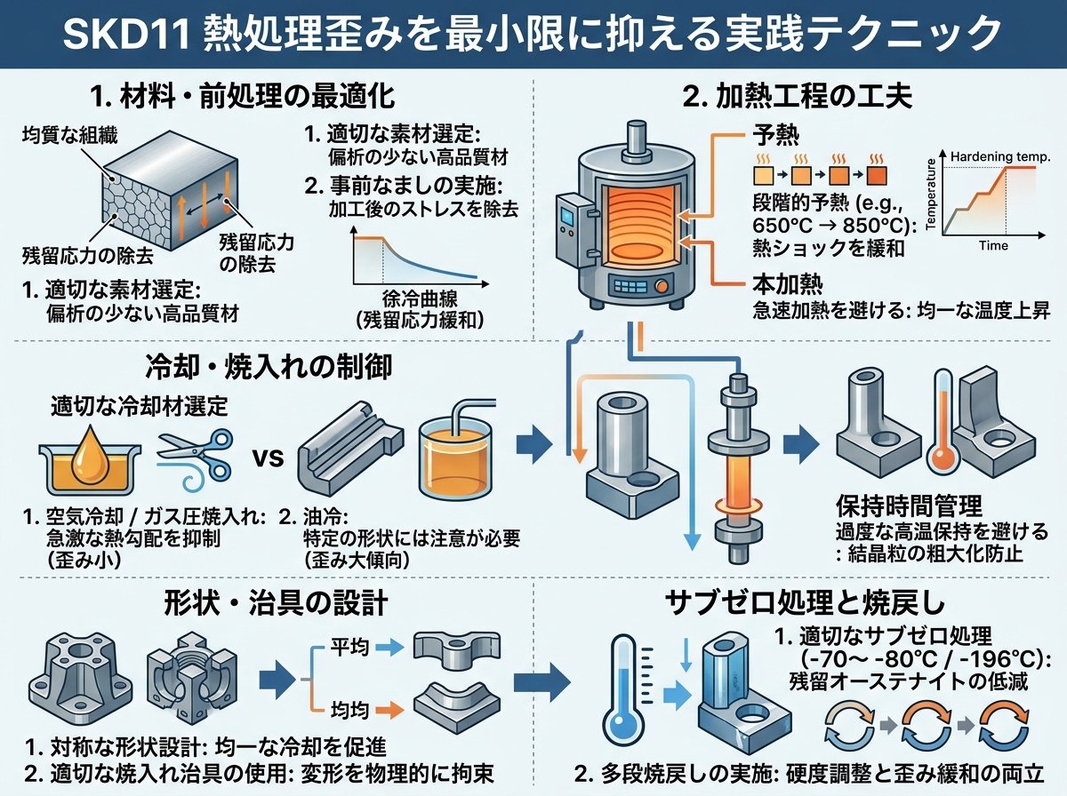SKD11の熱処理歪みを最小限に抑える実践テクニック