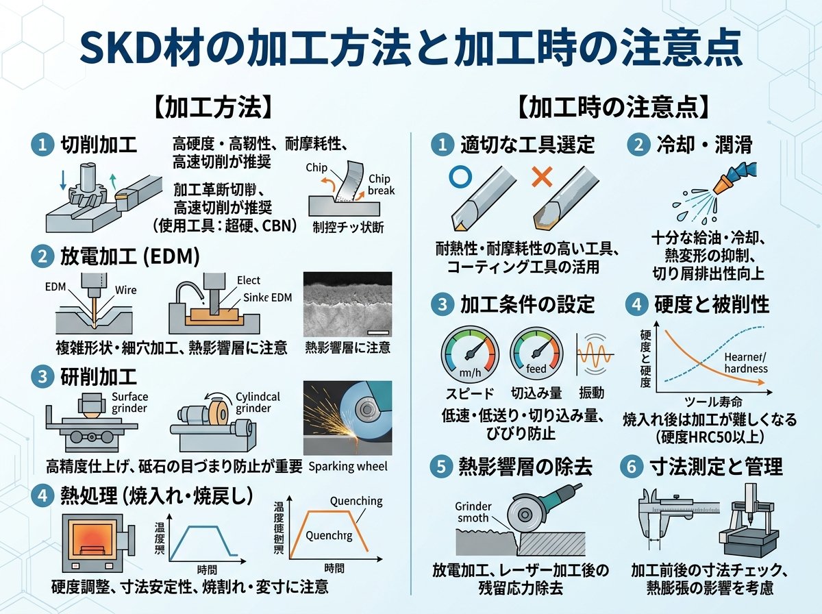 SKD材の加工方法と加工時の注意点