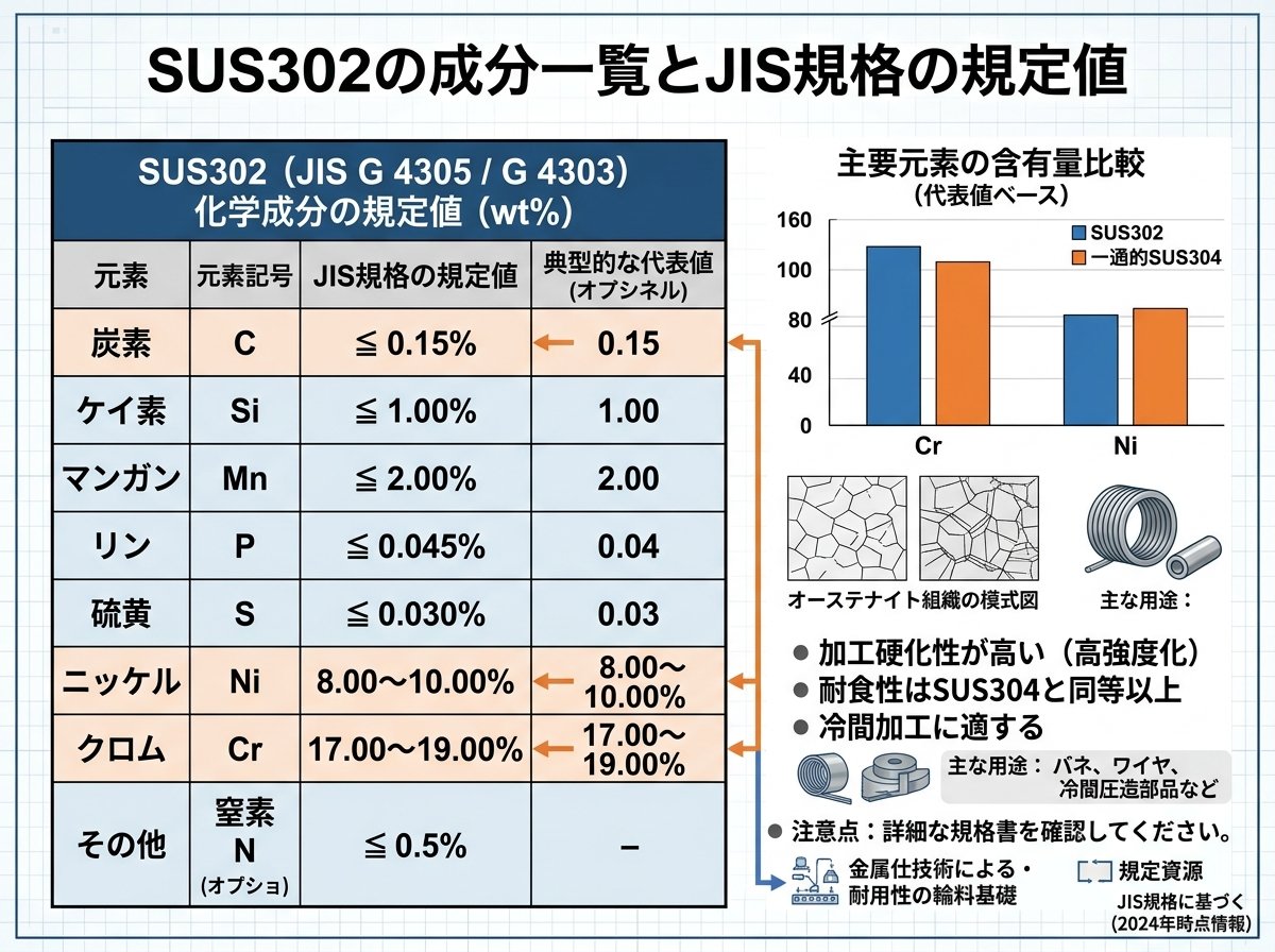 SUS302成分を正しく知り加工不良を防ぐ完全ガイド