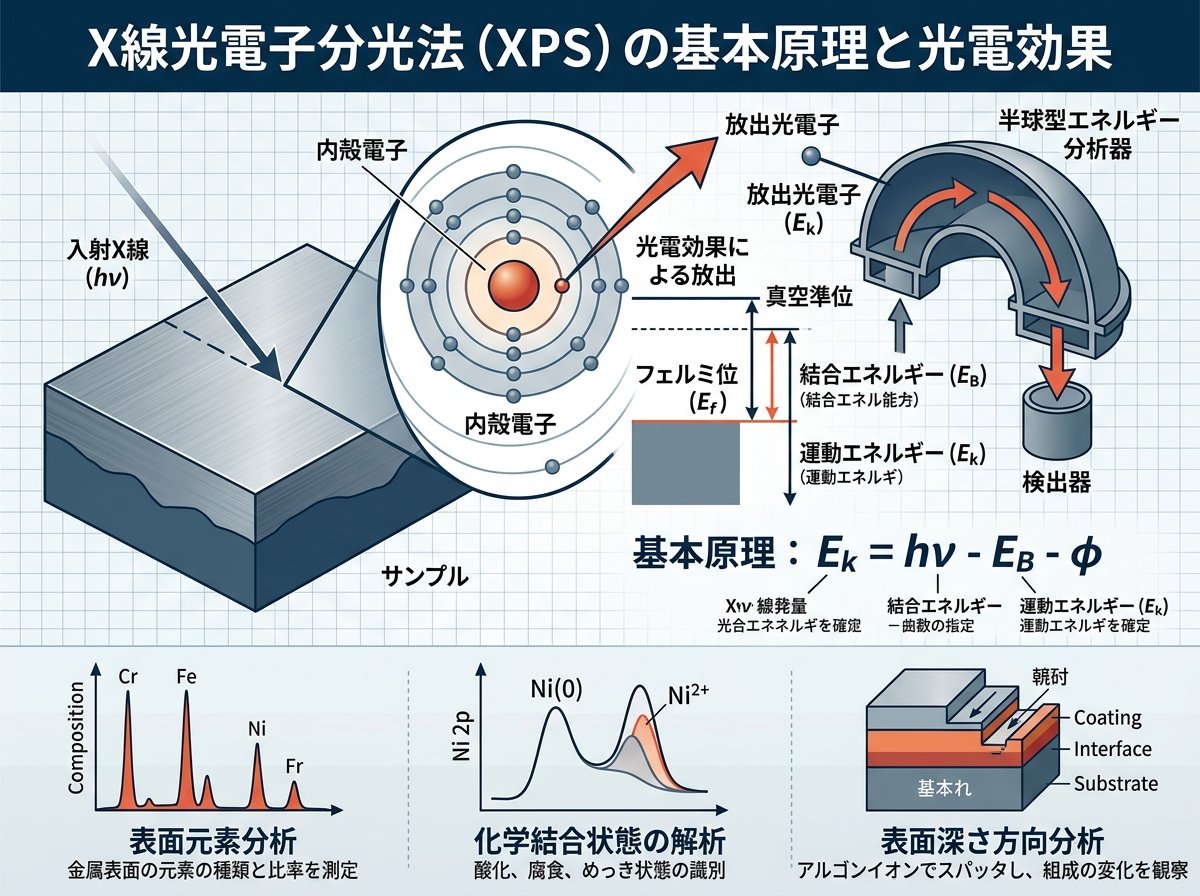 X線光分光析法の基本原理と光電効果
