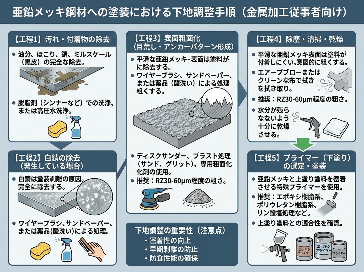 亜鉛メッキに塗装したい場合の下地調整手順