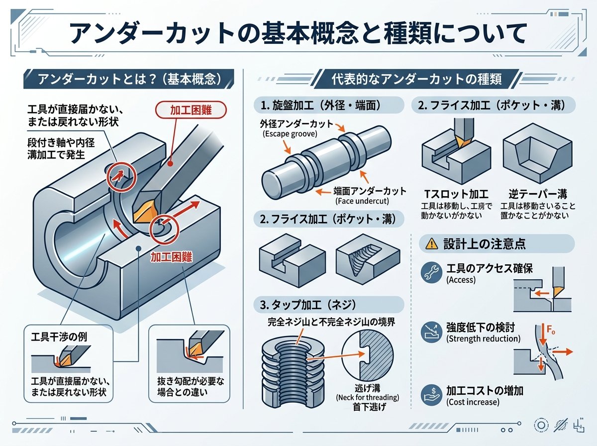 アンダーカットの基本概念と種類について