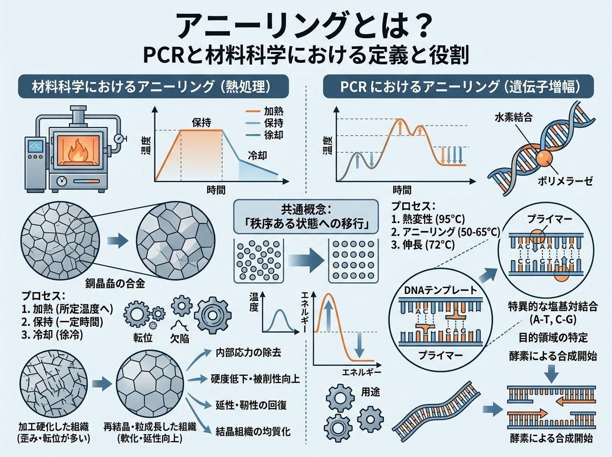 アニーリングとは？PCRと材料科学における定義と役割