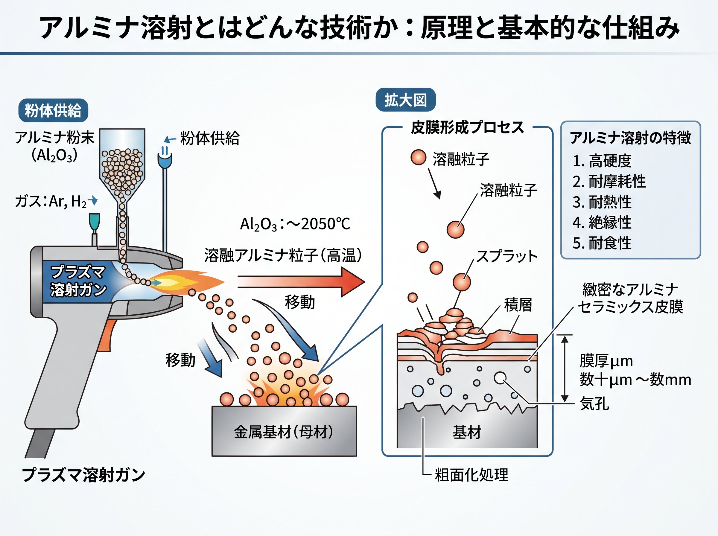 アルミナ溶射とはどんな技術か:原理と基本的な仕組み