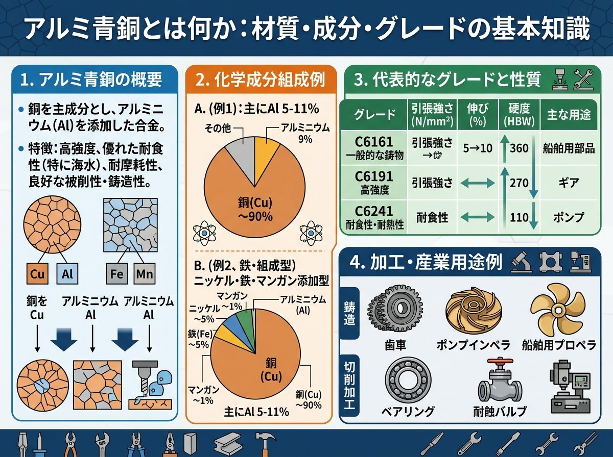 アルミ青銅とは何か:材質・成分・グレードの基本知識