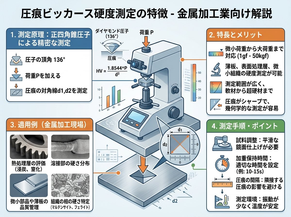 圧痕ビッカース硬度測定の特徴
