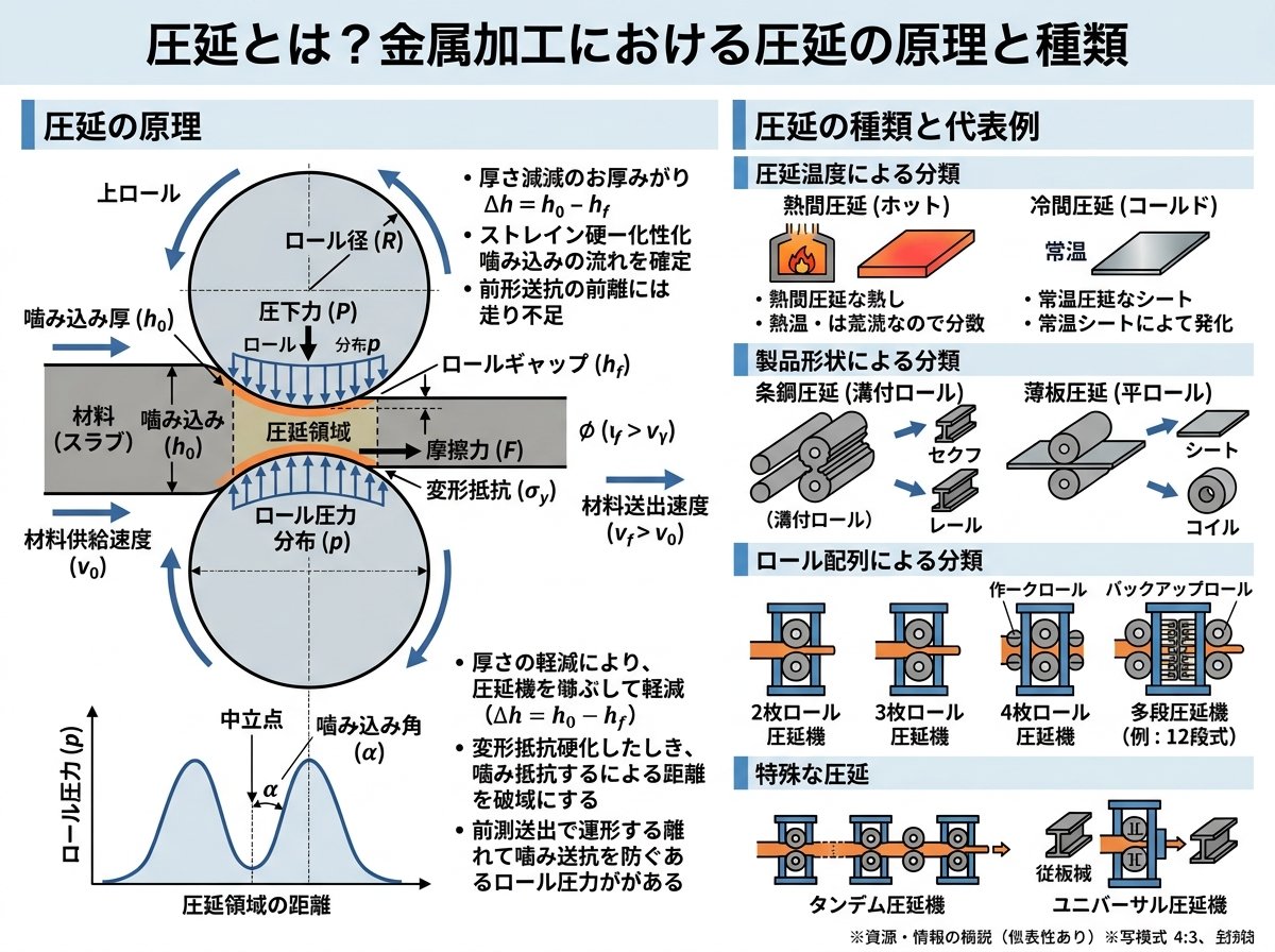 圧延とは？金属加工における圧延の原理と種類