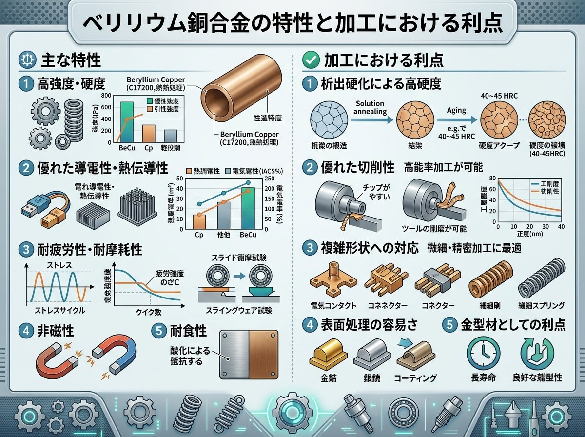 ベリリウム銅合金の特性と加工における利点