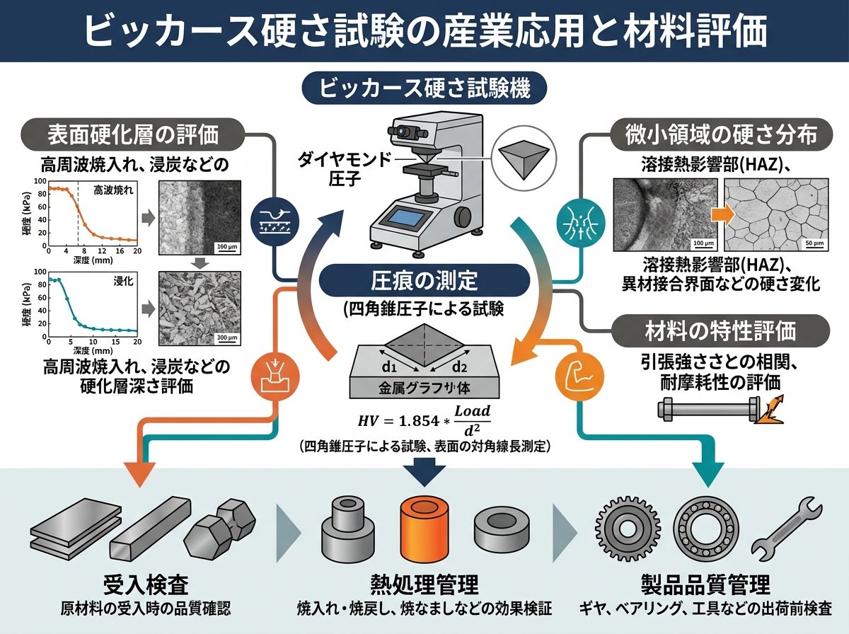 ビッカース硬さ試験の産業応用と材料評価