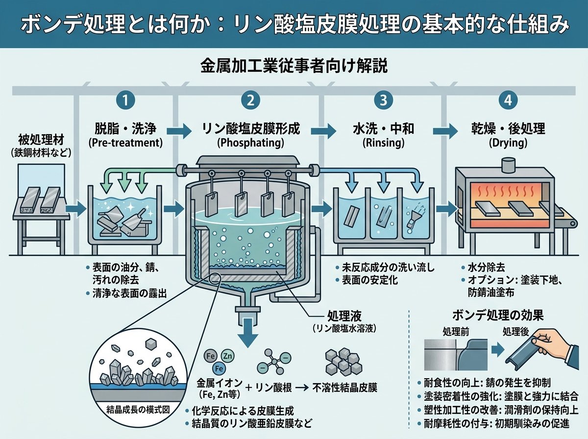 ボンデ処理とは何か：リン酸塩皮膜処理の基本的な仕組み