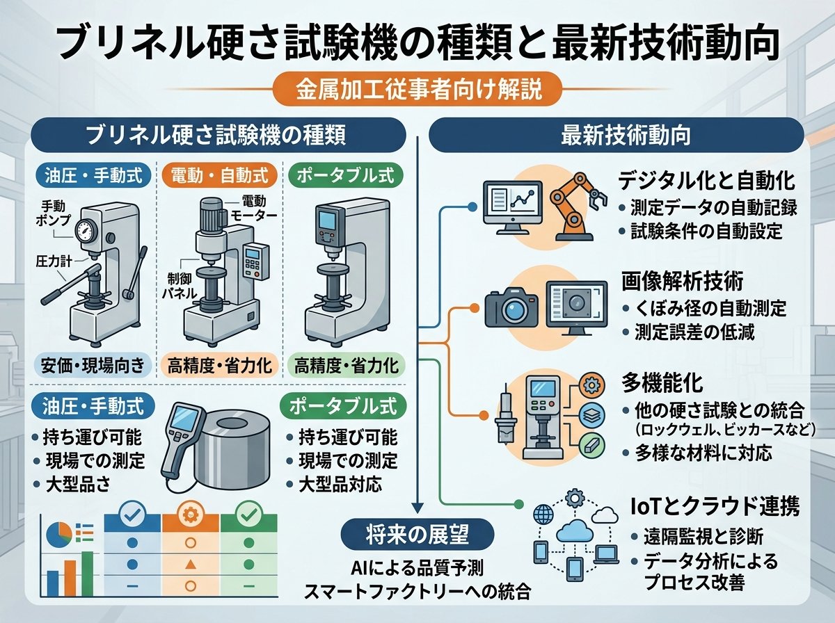 ブリネル硬さ試験機の種類と最新技術動向