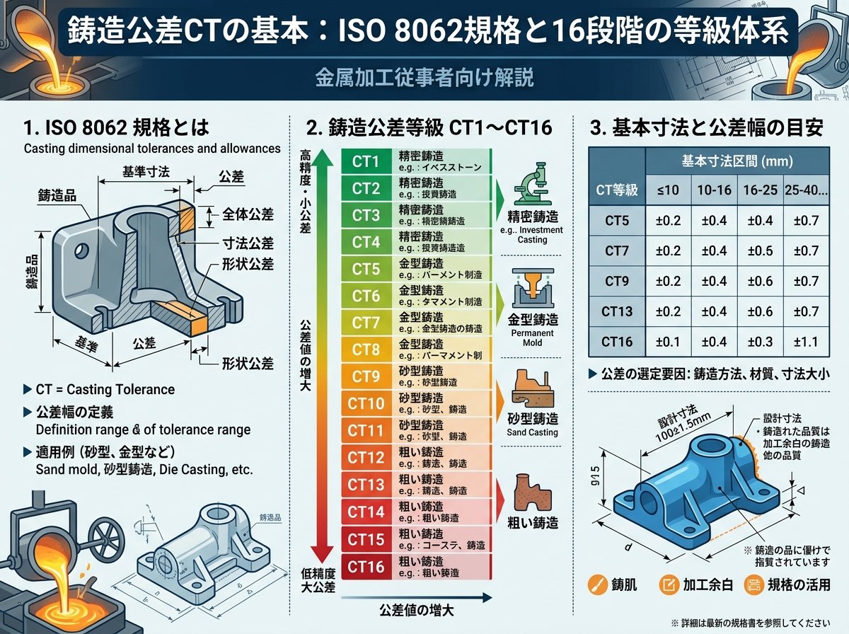 鋳造公差CTの基本：ISO 8062規格と16段階の等級体系
