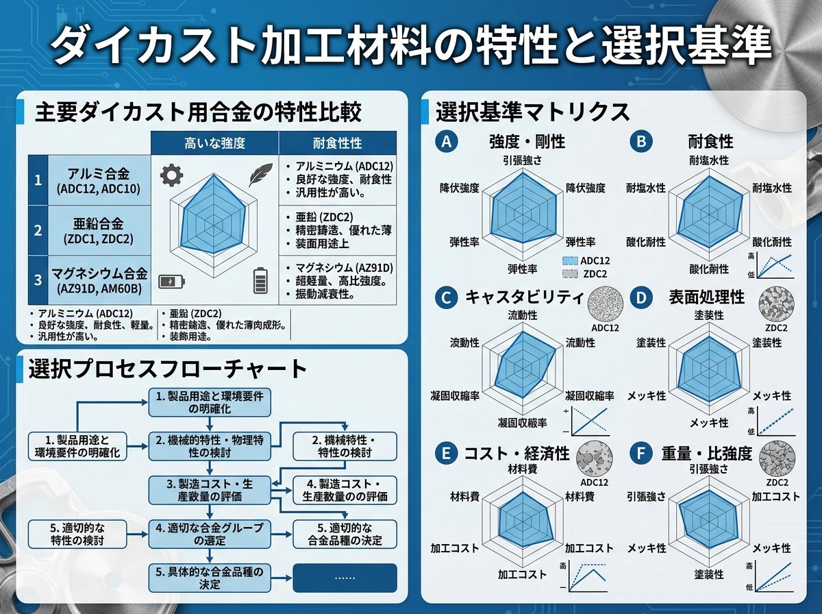 ダイカスト加工材料の特性と選択基準