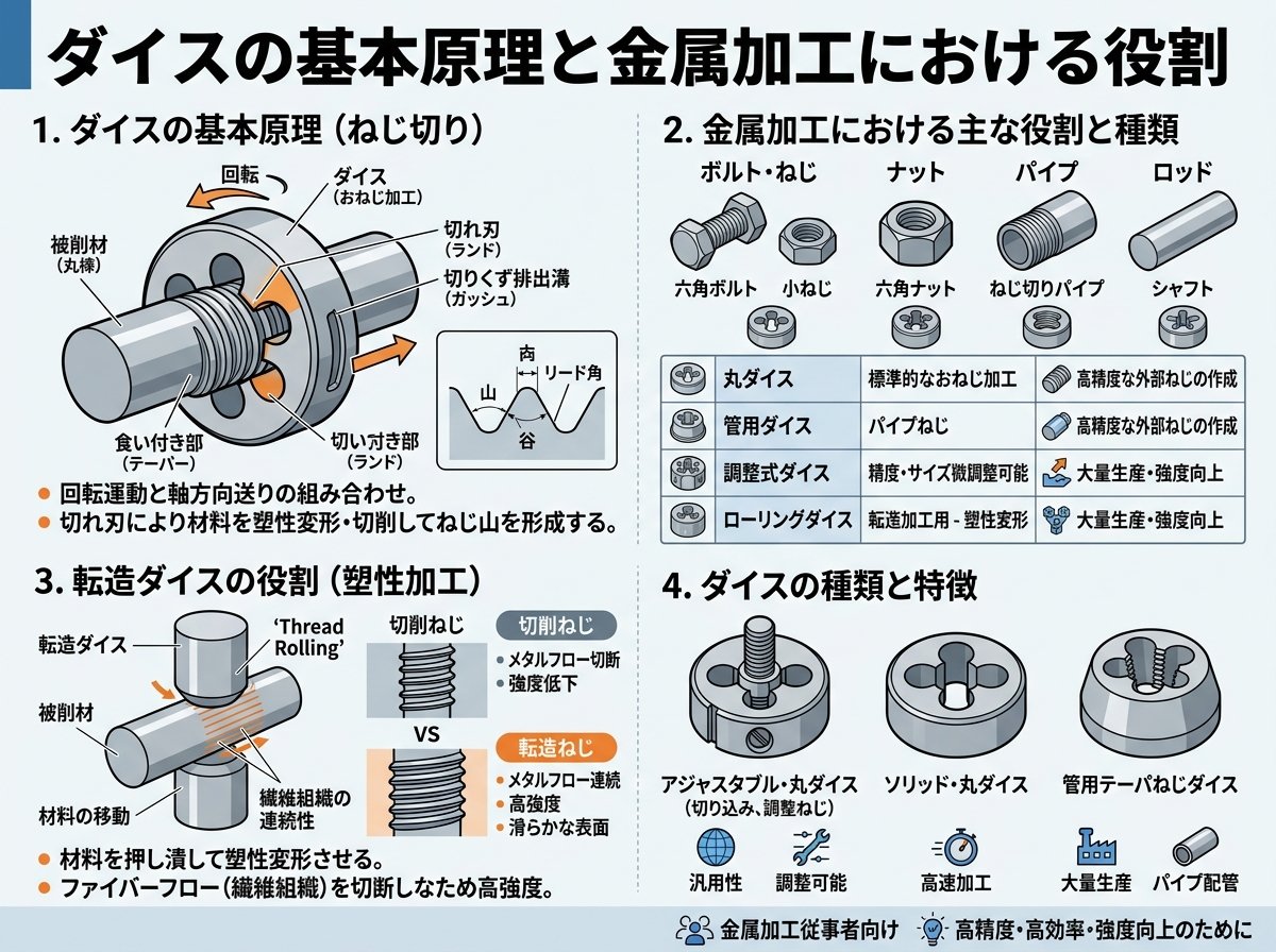 ダイスの基本原理と金属加工における役割