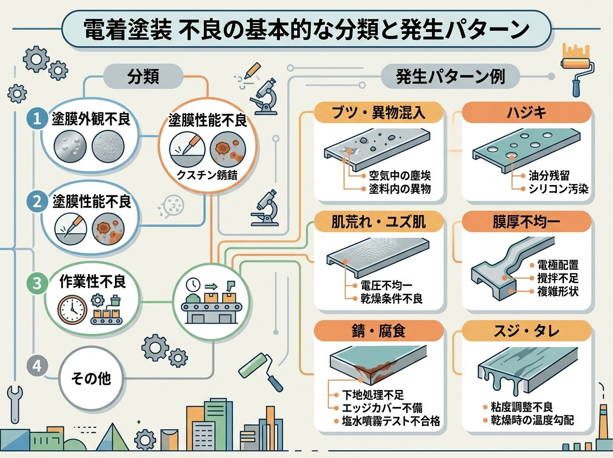 電着塗装 不良の基本的な分類と発生パターン