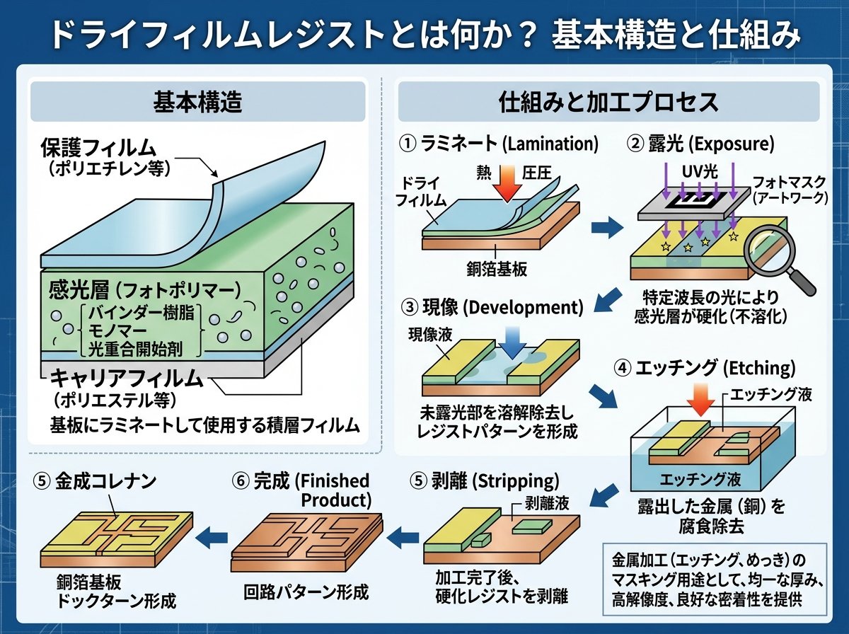 ドライフィルムレジストとは何か？基本構造と仕組み