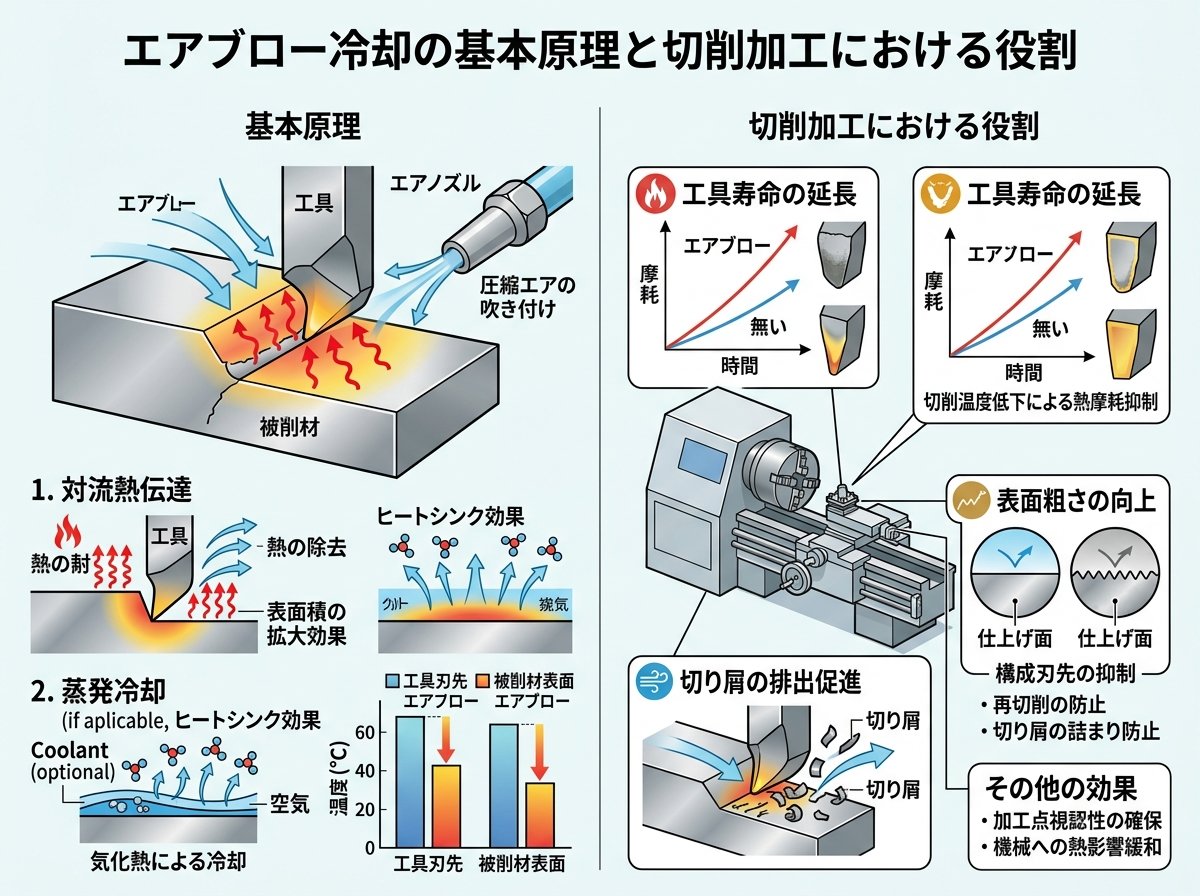 エアブロー冷却の基本原理と切削加工における役割