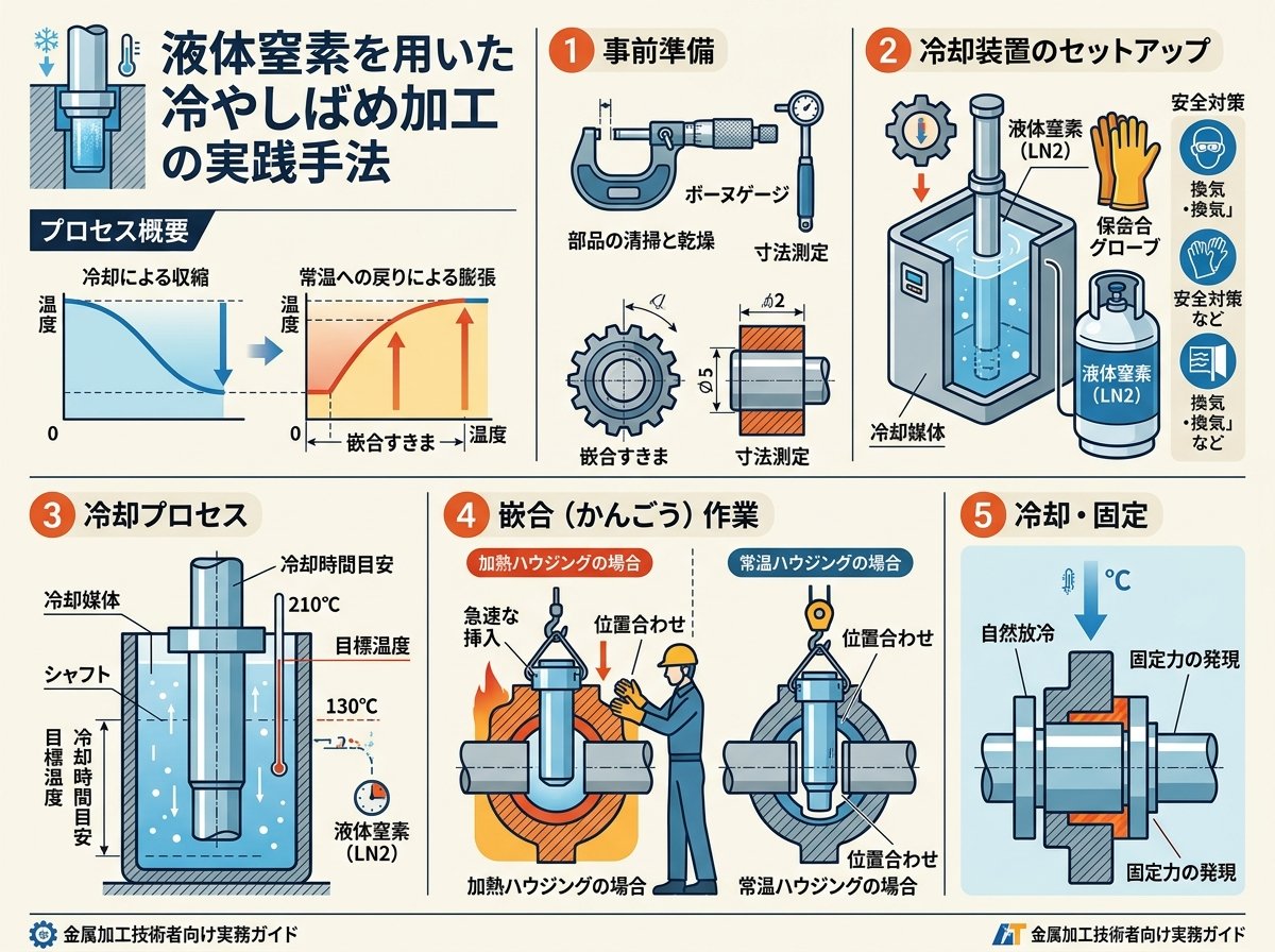 液体窒素を用いた冷やしばめ加工の実践手法