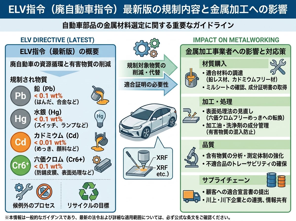 elv指令 最新版 規制内容 金属加工への影響