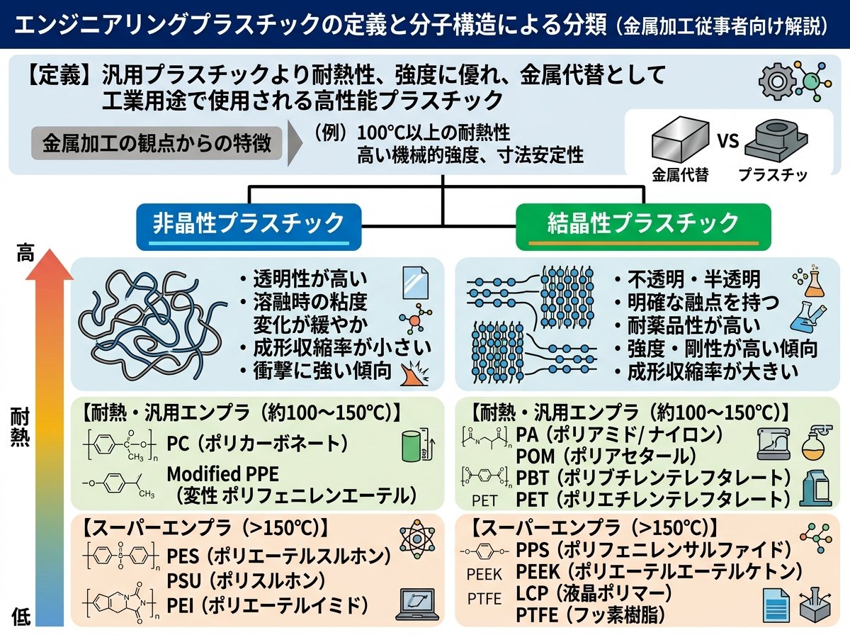 エンジニアリングプラスチックの定義と分子構造による分類