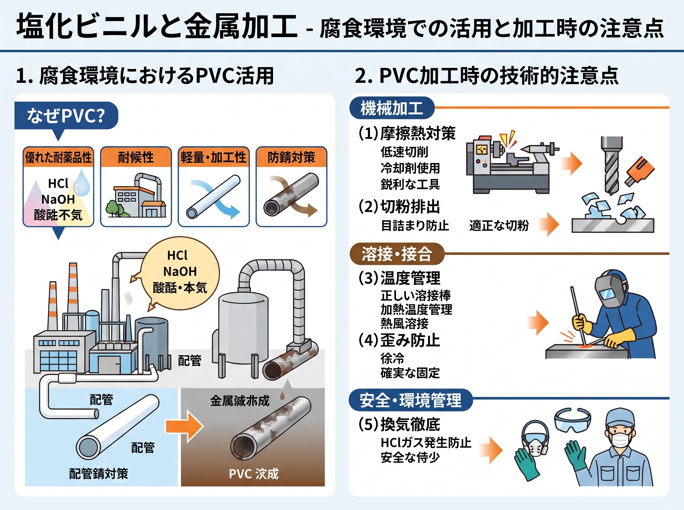 塩化ビニルと金属加工 - 腐食環境での活用と加工時の注意点