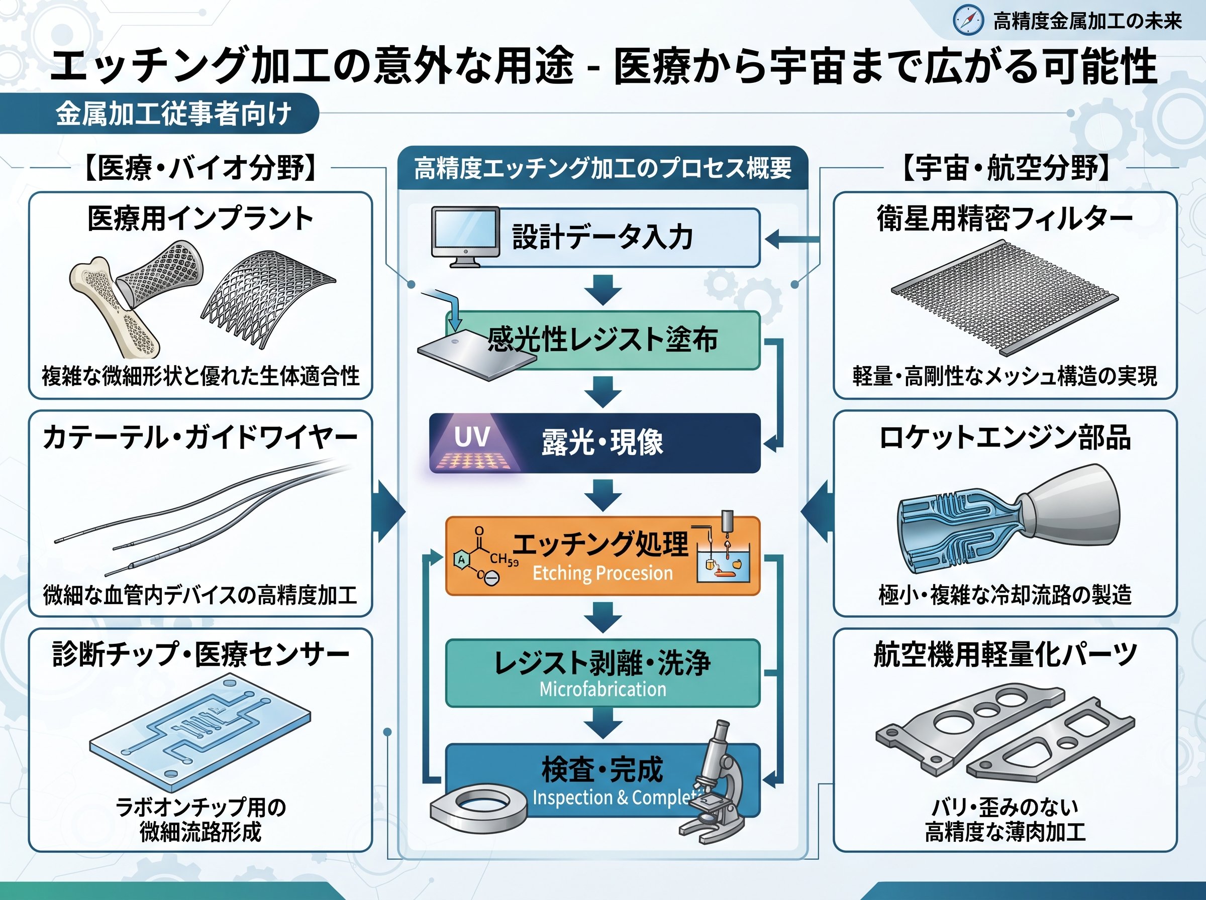 エッチング加工の意外な用途 - 医療から宇宙まで広がる可能性