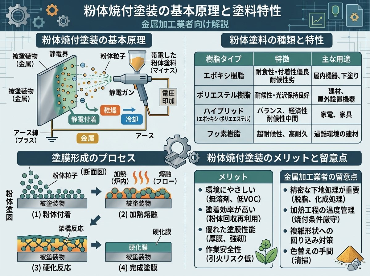 粉体焼付塗装の基本原理と塗料特性