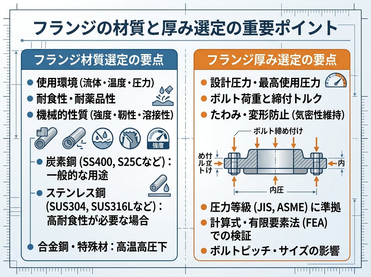フランジの材質と厚み選定の重要ポイント
