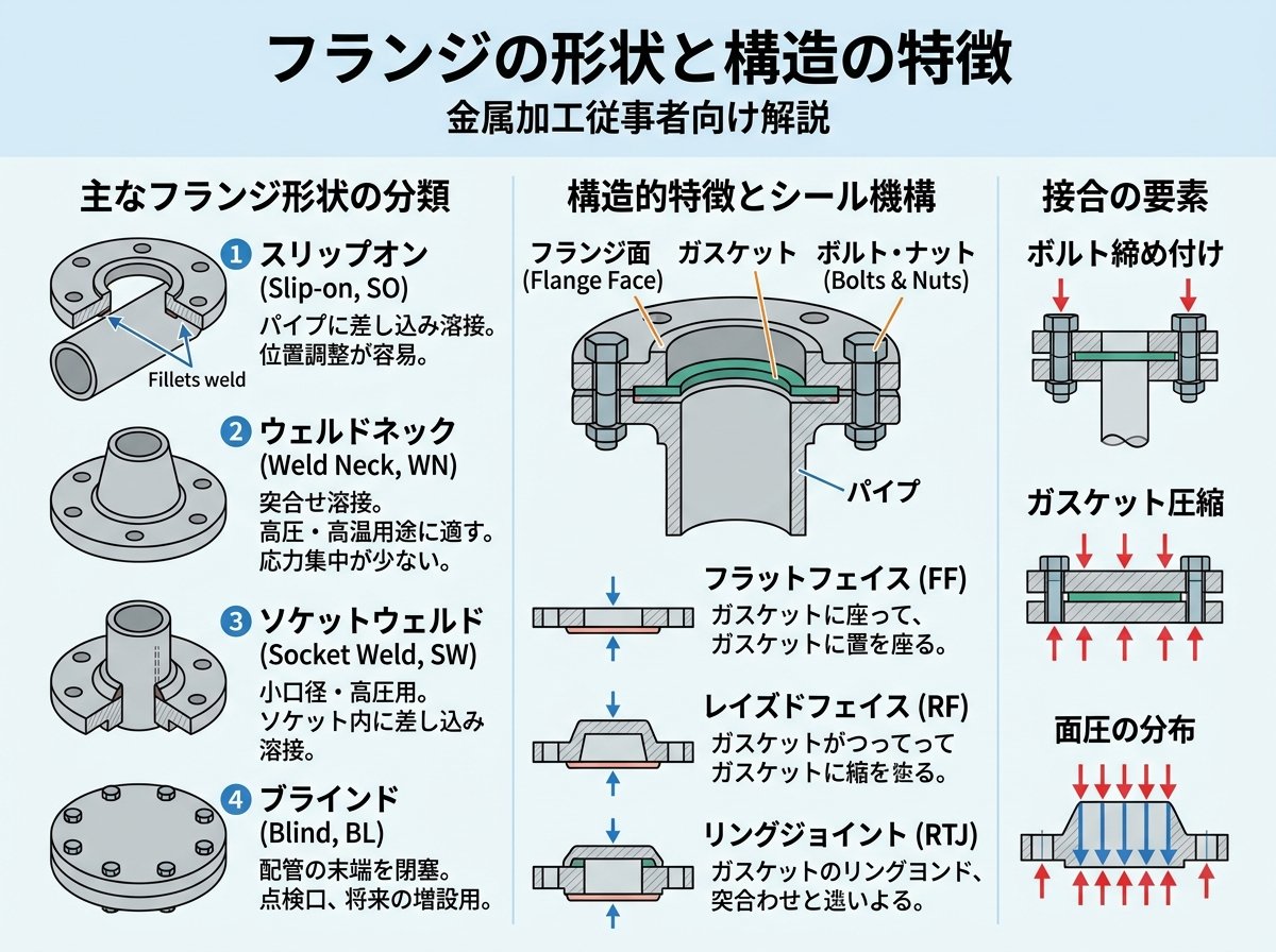 フランジの形状と構造の特徴