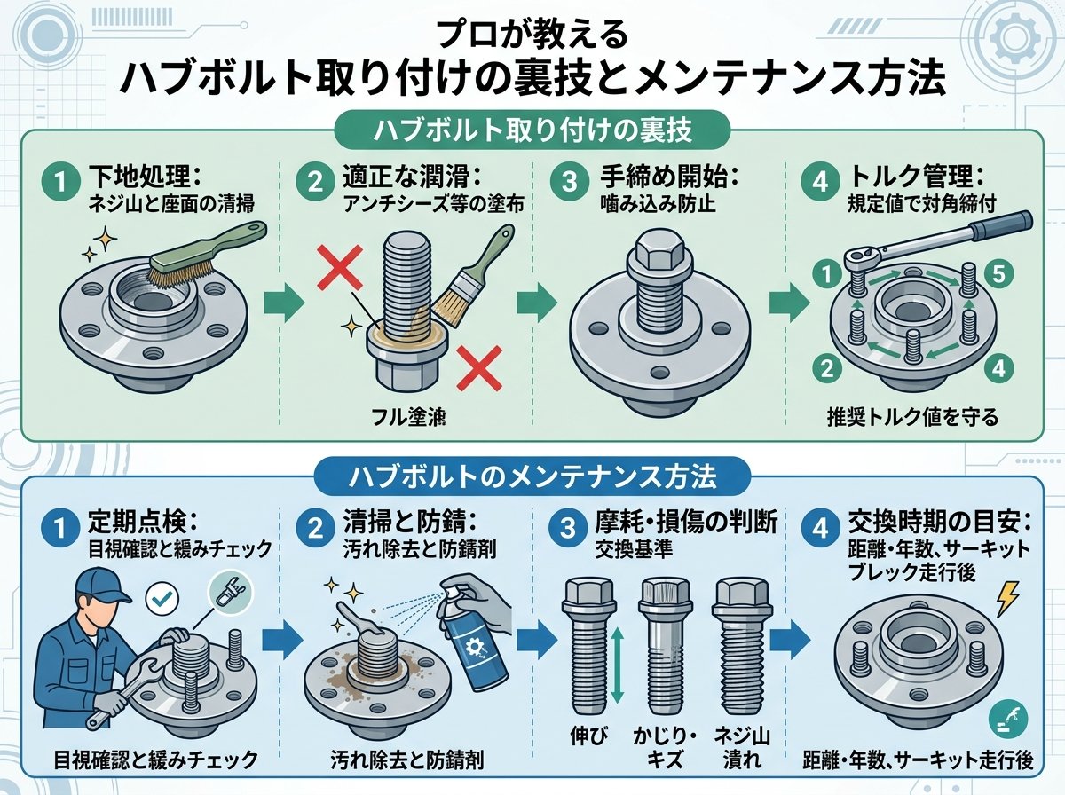 プロが教えるハブボルト取り付けの裏技とメンテナンス方法