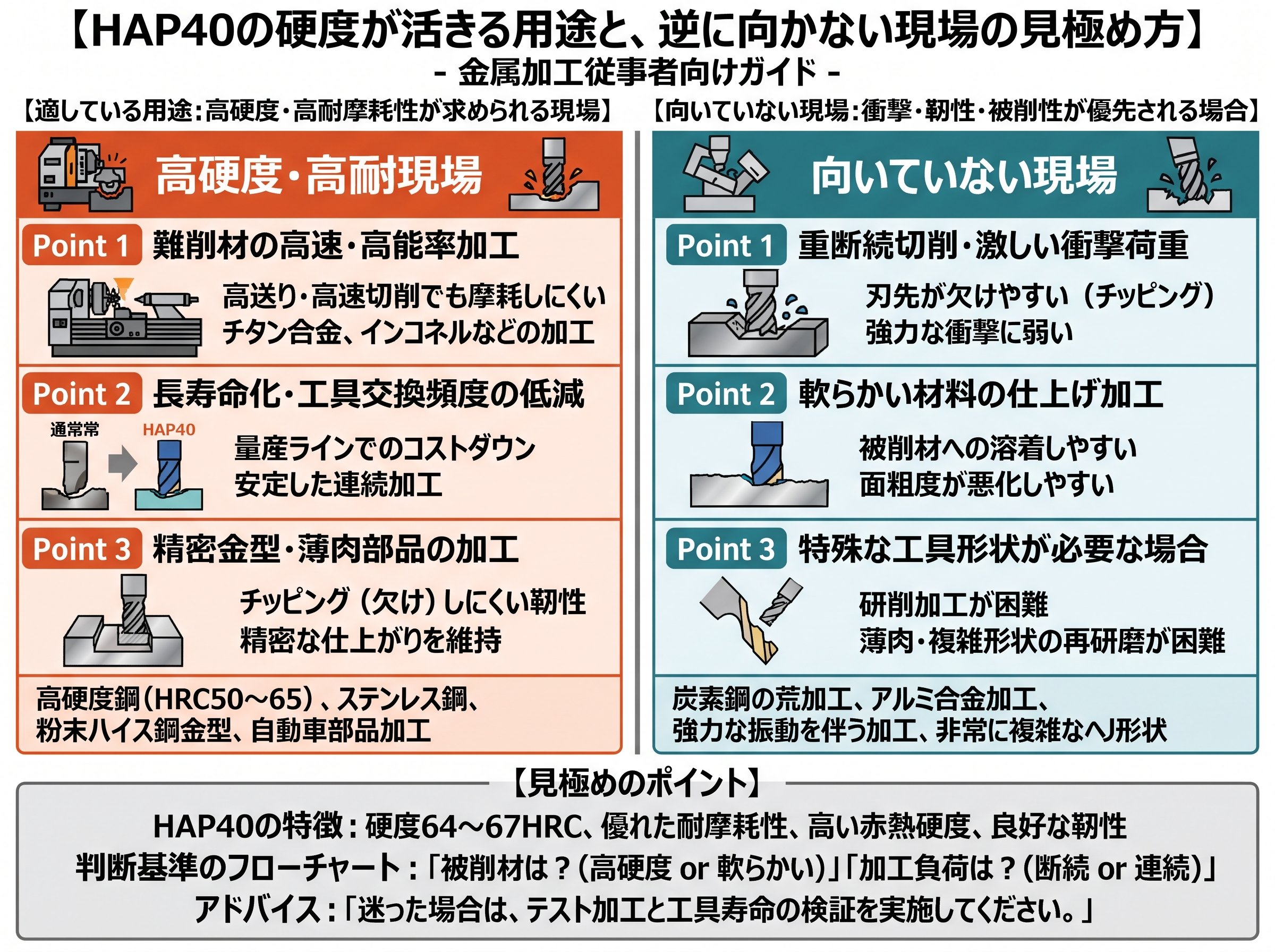 HAP40の硬度が活きる用途と、逆に向かない現場の見極め方