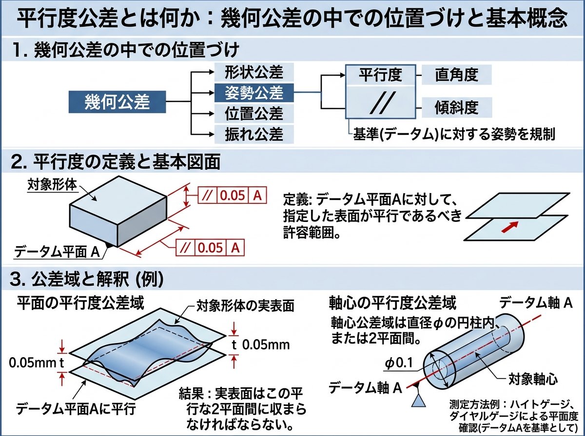 平行度公差とは何か：幾何公差の中での位置づけと基本概念