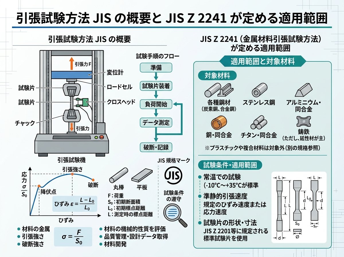 引張試験方法JISの概要とJIS Z 2241が定める適用範囲