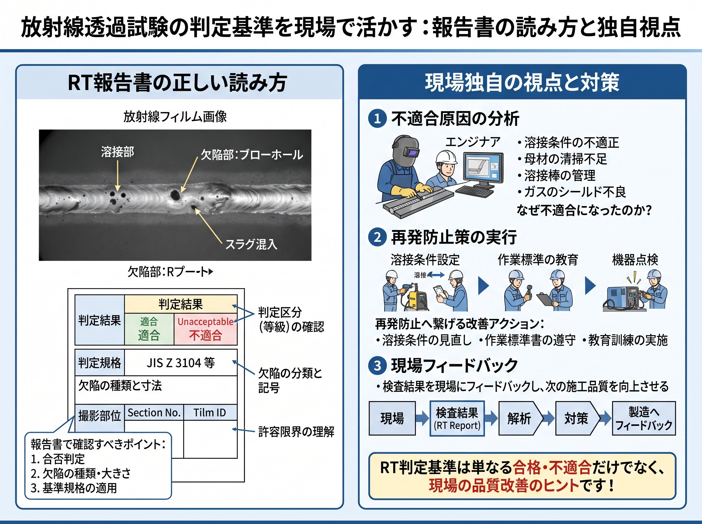 放射線透過試験の判定基準を現場で活かす:報告書の読み方と独自視点