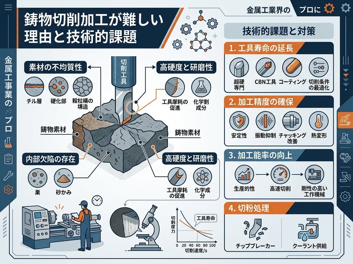 鋳物切削加工が難しい理由と技術的課題