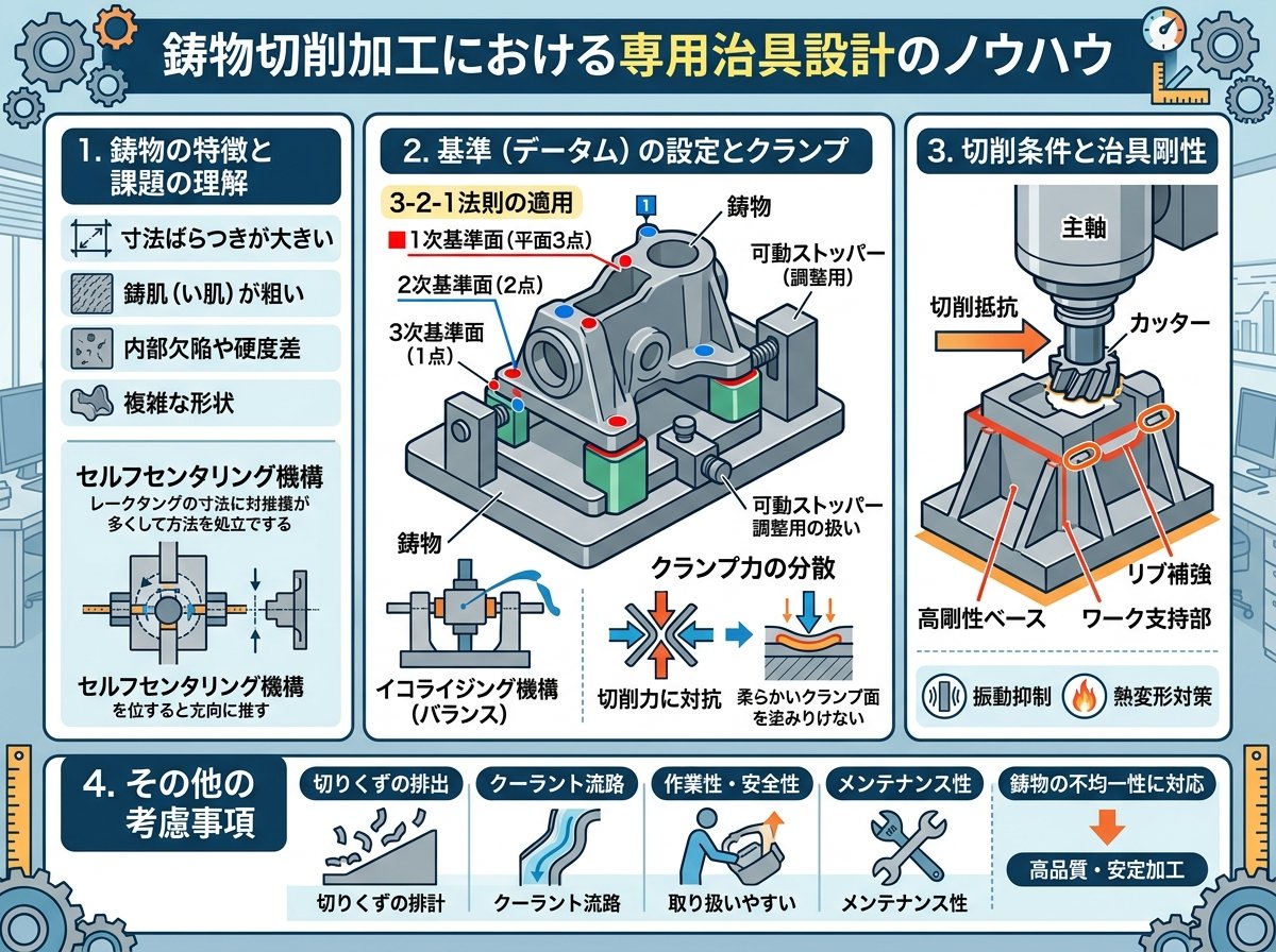 鋳物切削加工における専用治具設計のノウハウ
