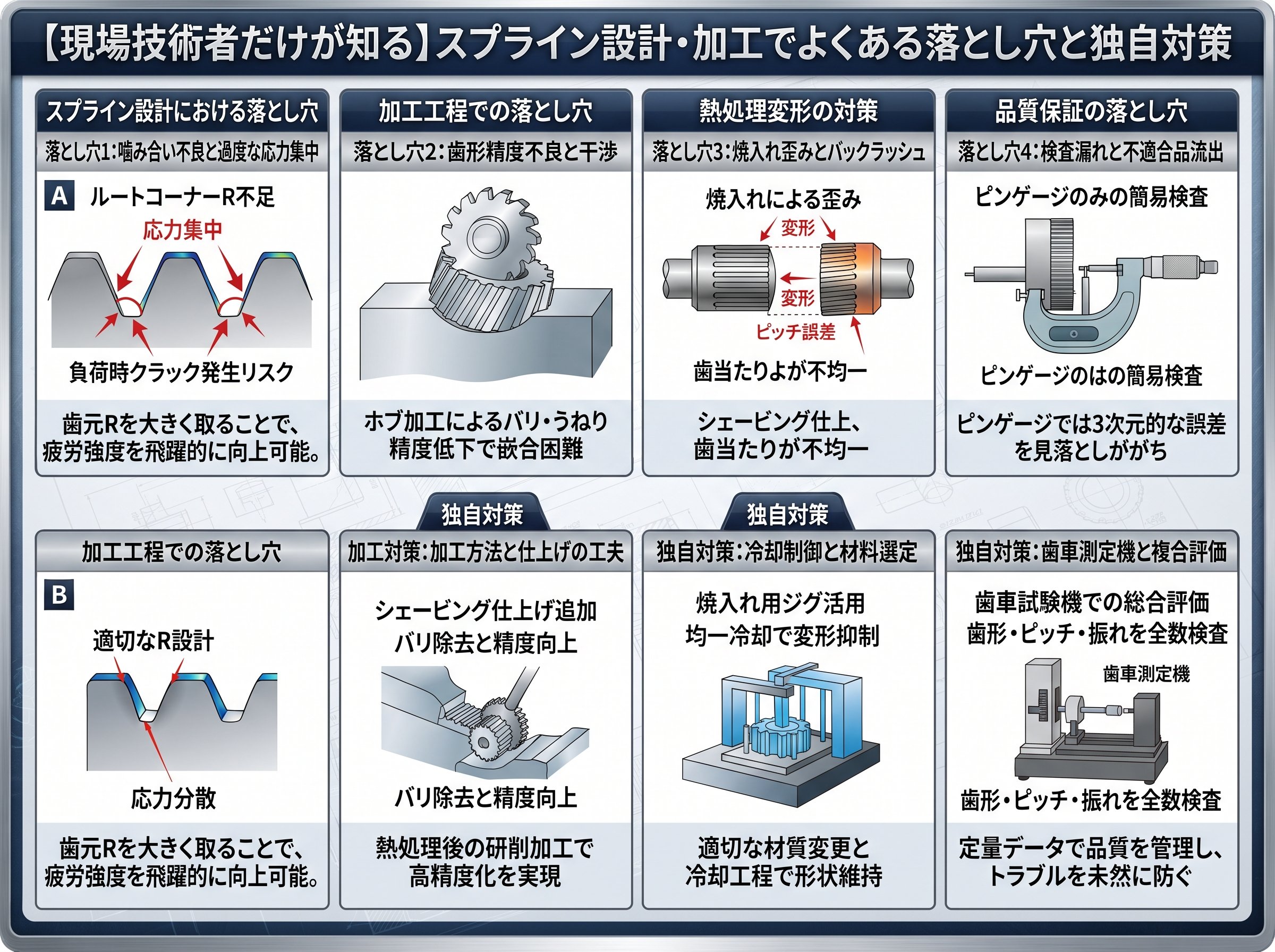 【現場技術者だけが知る】スプライン設計・加工でよくある落とし穴と独自対策