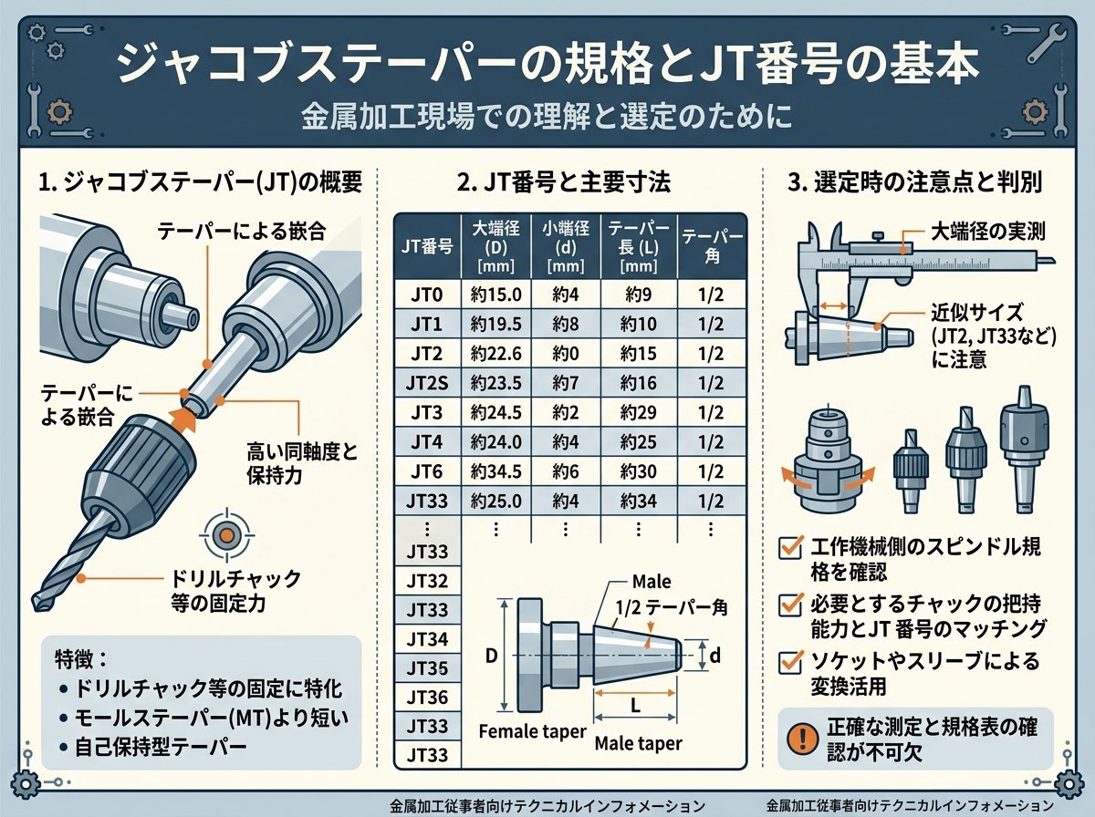 ジャコブステーパーの規格とは?JT番号の基本をおさらい