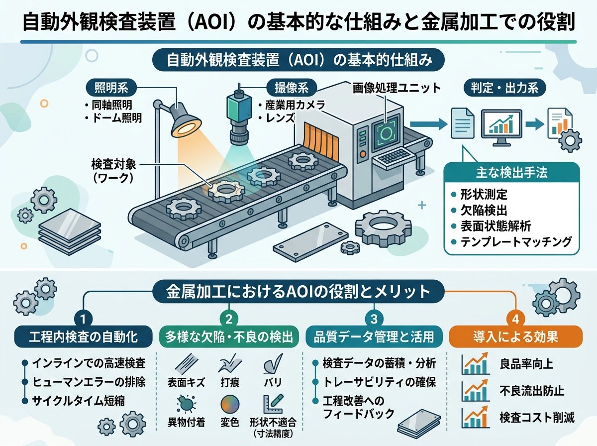 自動外観検査装置（AOI）の基本的な仕組みと金属加工での役割