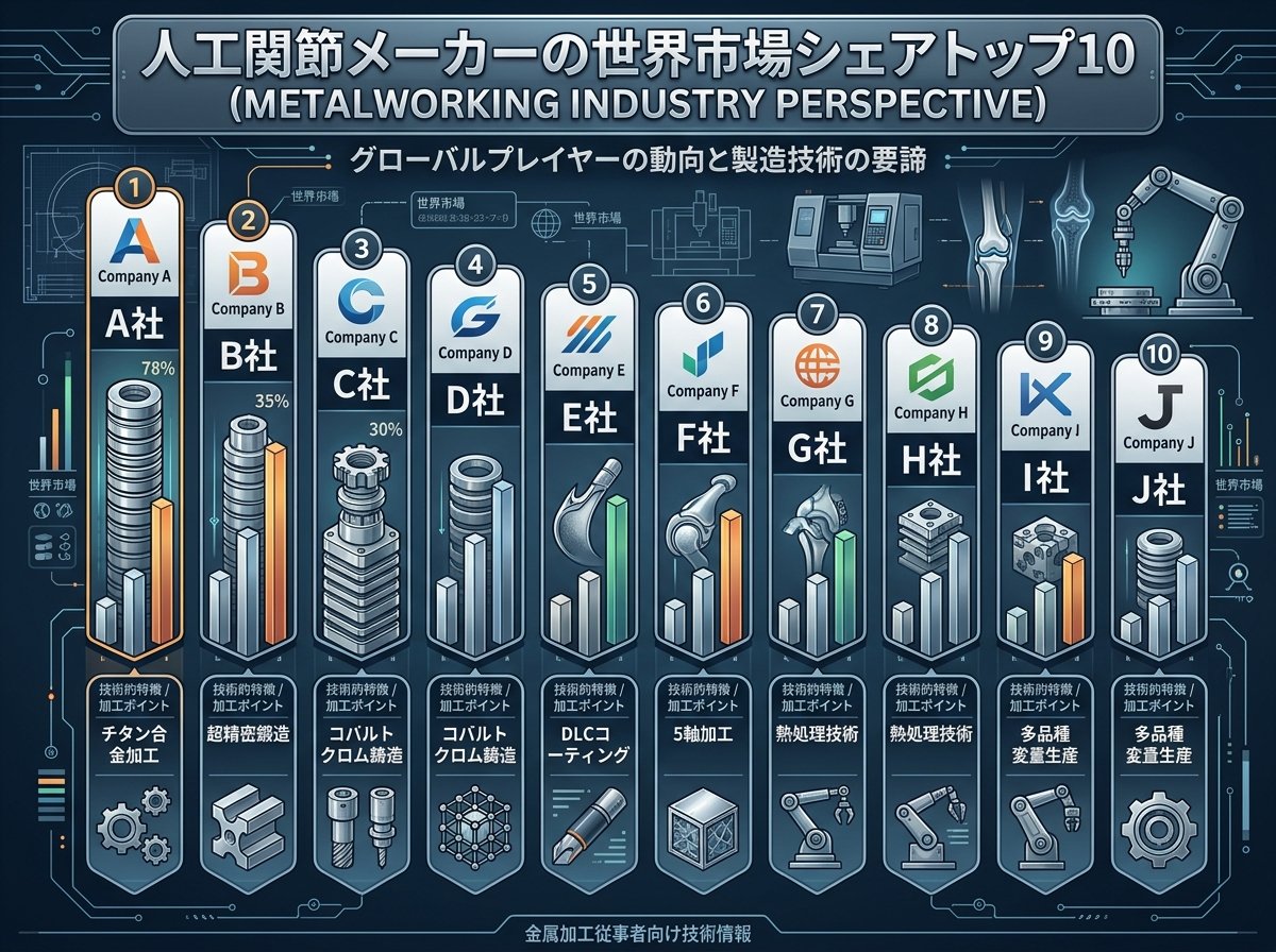 人工関節メーカーの世界市場シェアトップ10
