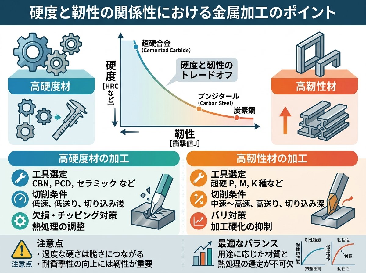 硬度と靭性の関係性における金属加工のポイント
