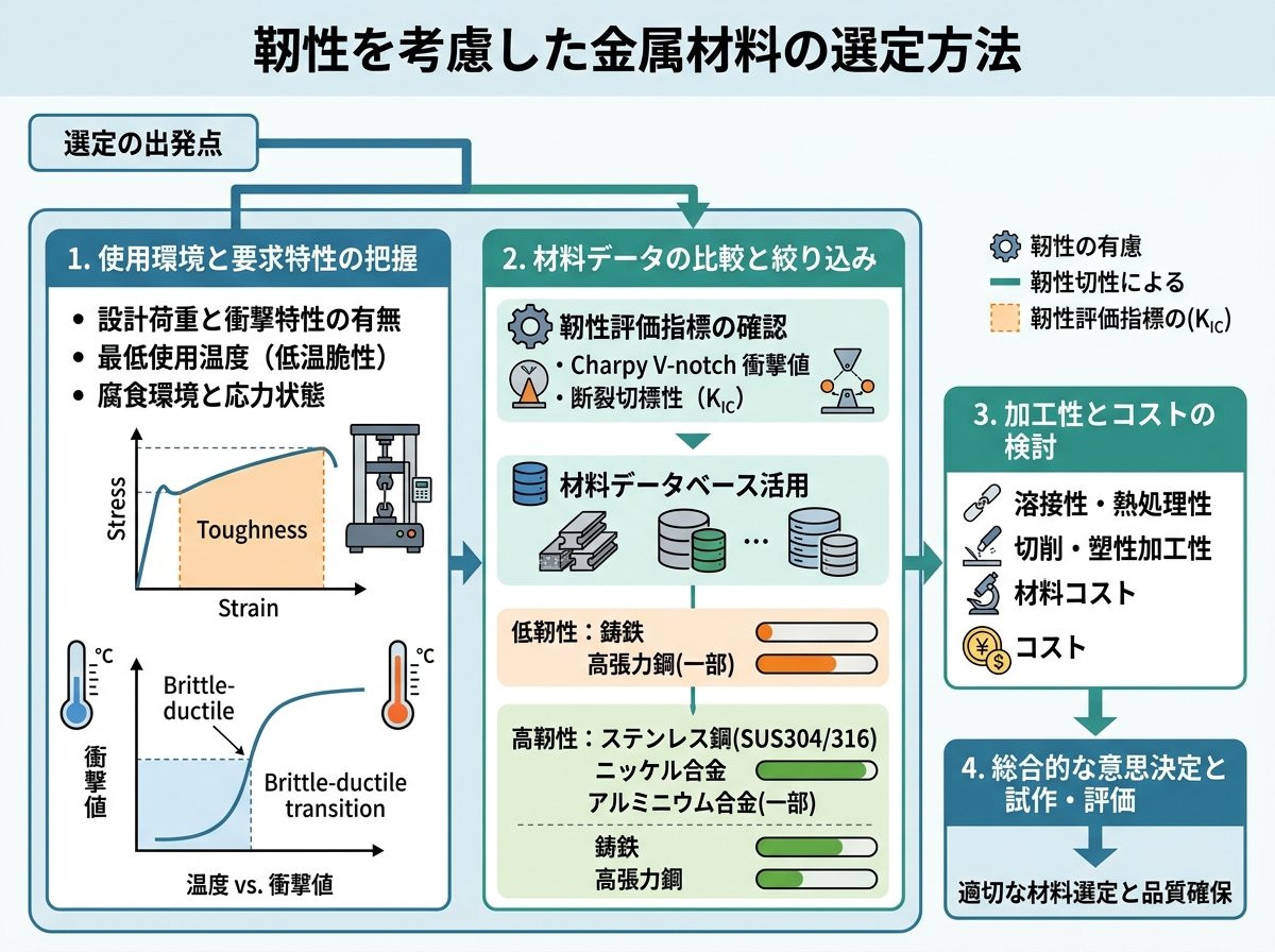 靭性を考慮した金属材料の選定方法