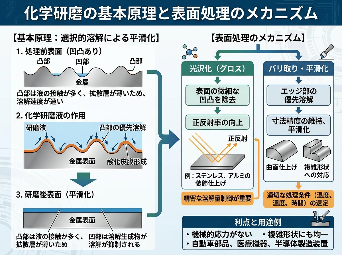 化学研磨の基本原理と表面処理のメカニズム